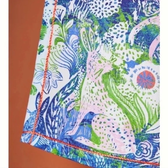 NWT Easter  Spring Anthropologie Bunny Tails Kitchen Dish  Tea Towel - Picture 2 of 3